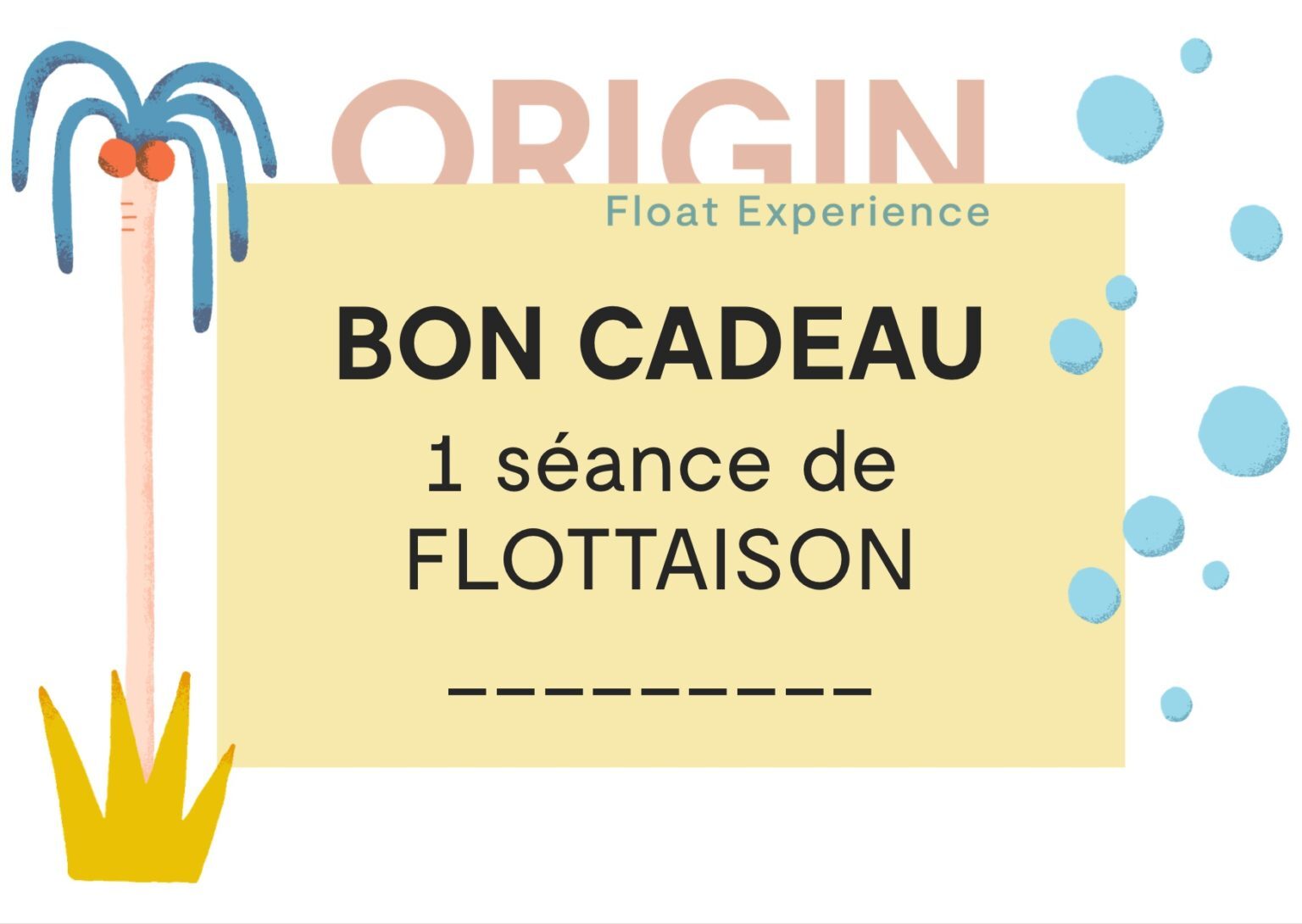 Gift voucher to offer a floatation session for one or two people in a closed cocoon or in a closed pool. Floating has many benefits so it is important to offer floatation sessions to your loved ones.